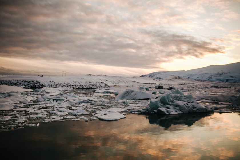 a scenic view of a snow covered landscape